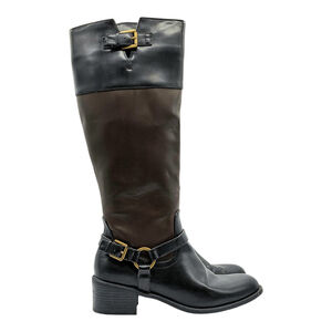 Equestrian Chaps Rubi Riding Boots Women 10 Black Brown Harness Tall